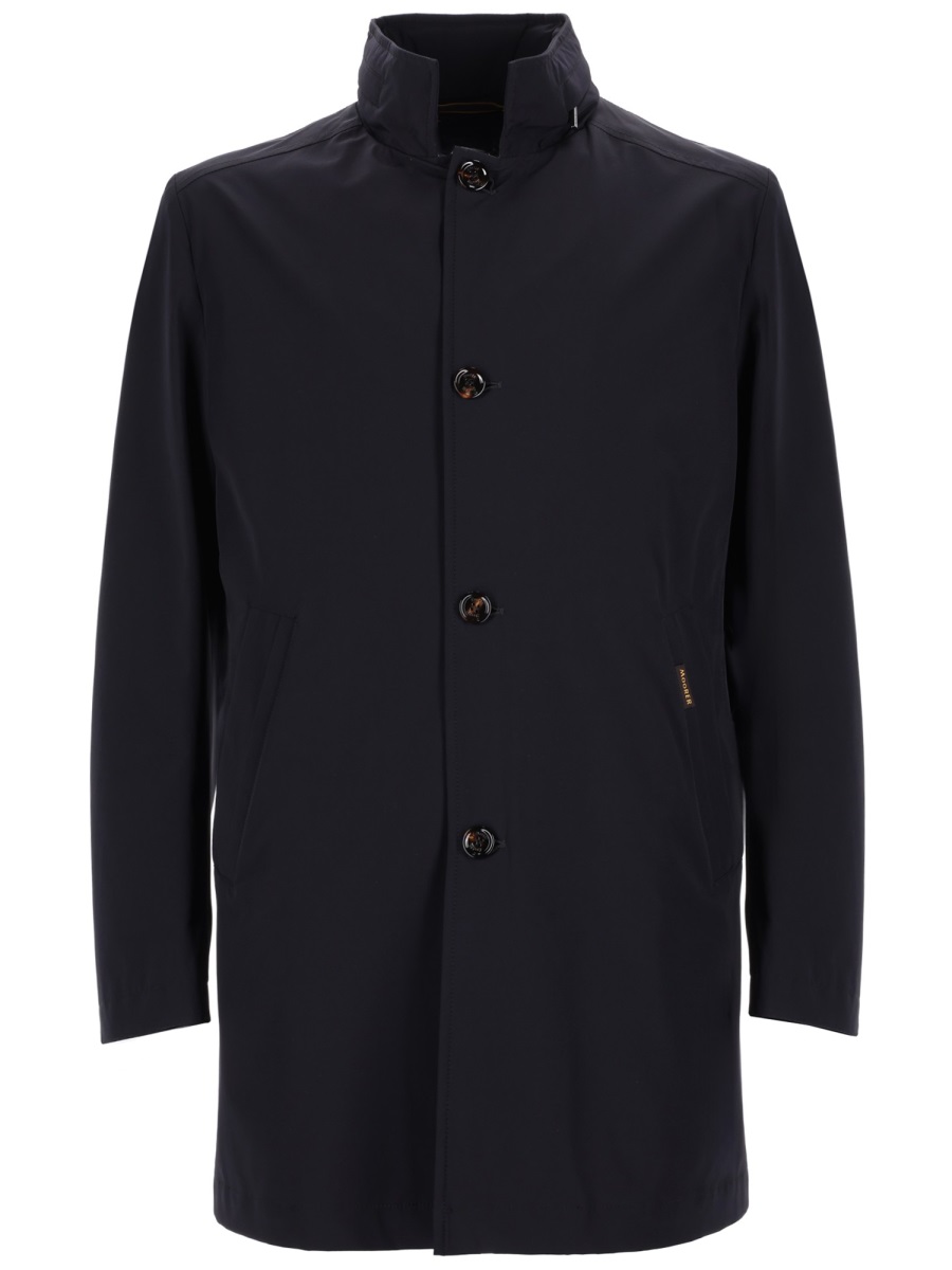Moorer Hektor-Kn Matte Tailored Polyamide Coat Zwart