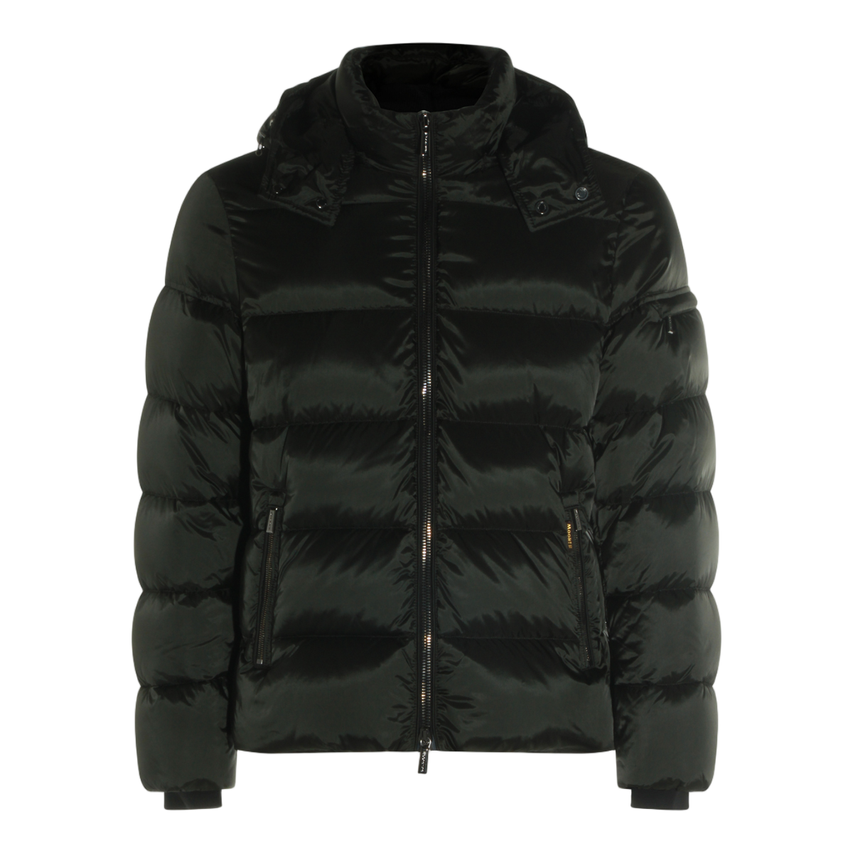 Moorer Quilted Down Jacket With High Collar And Detachable Hood Zwart