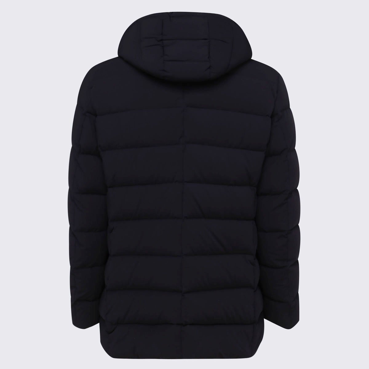 Moorer Quilted Padded Coat With Double-Breasted Design And Hood Zwart
