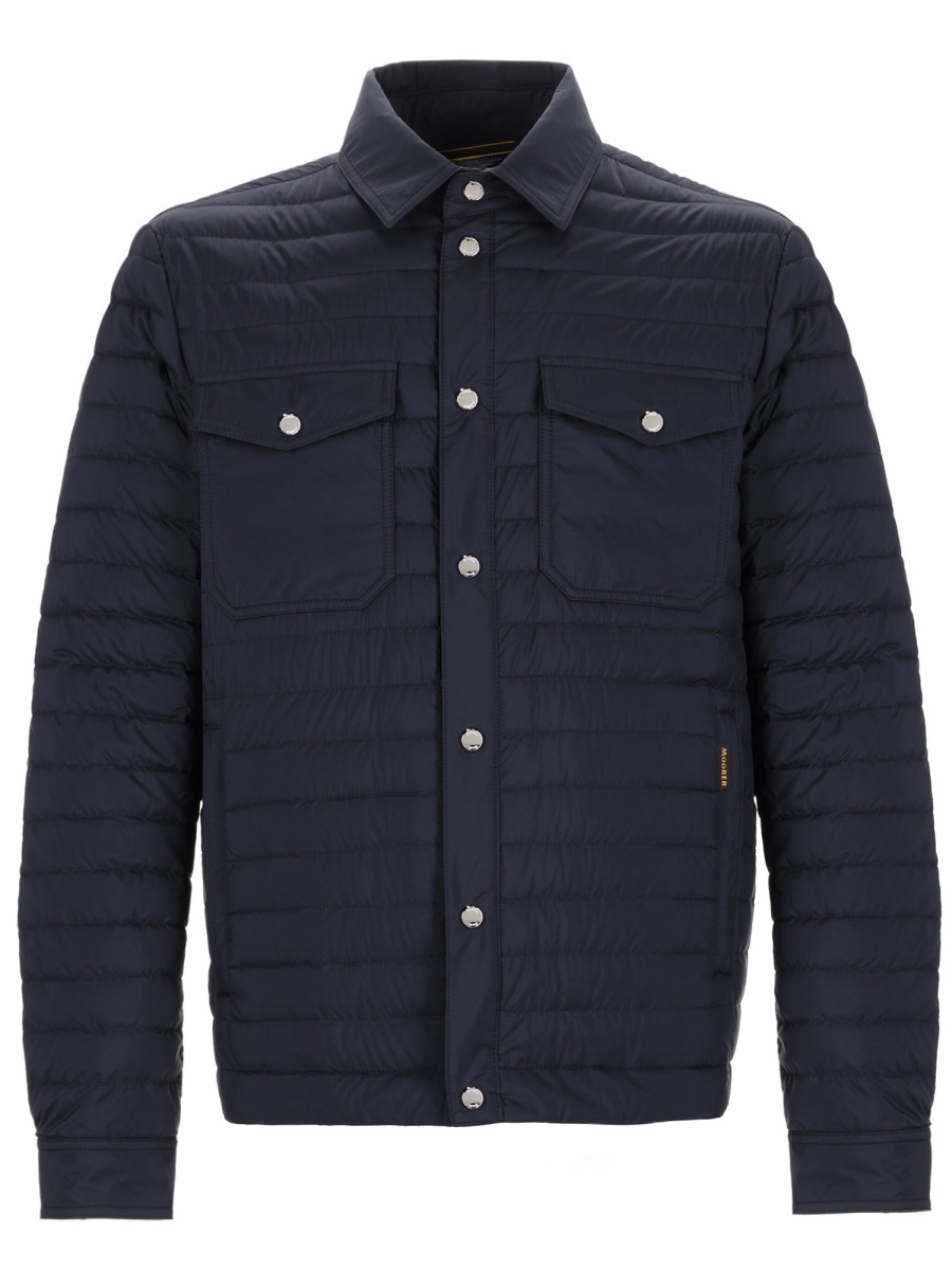 Moorer Quilted Design Horizontal Stitching Jacket Zwart