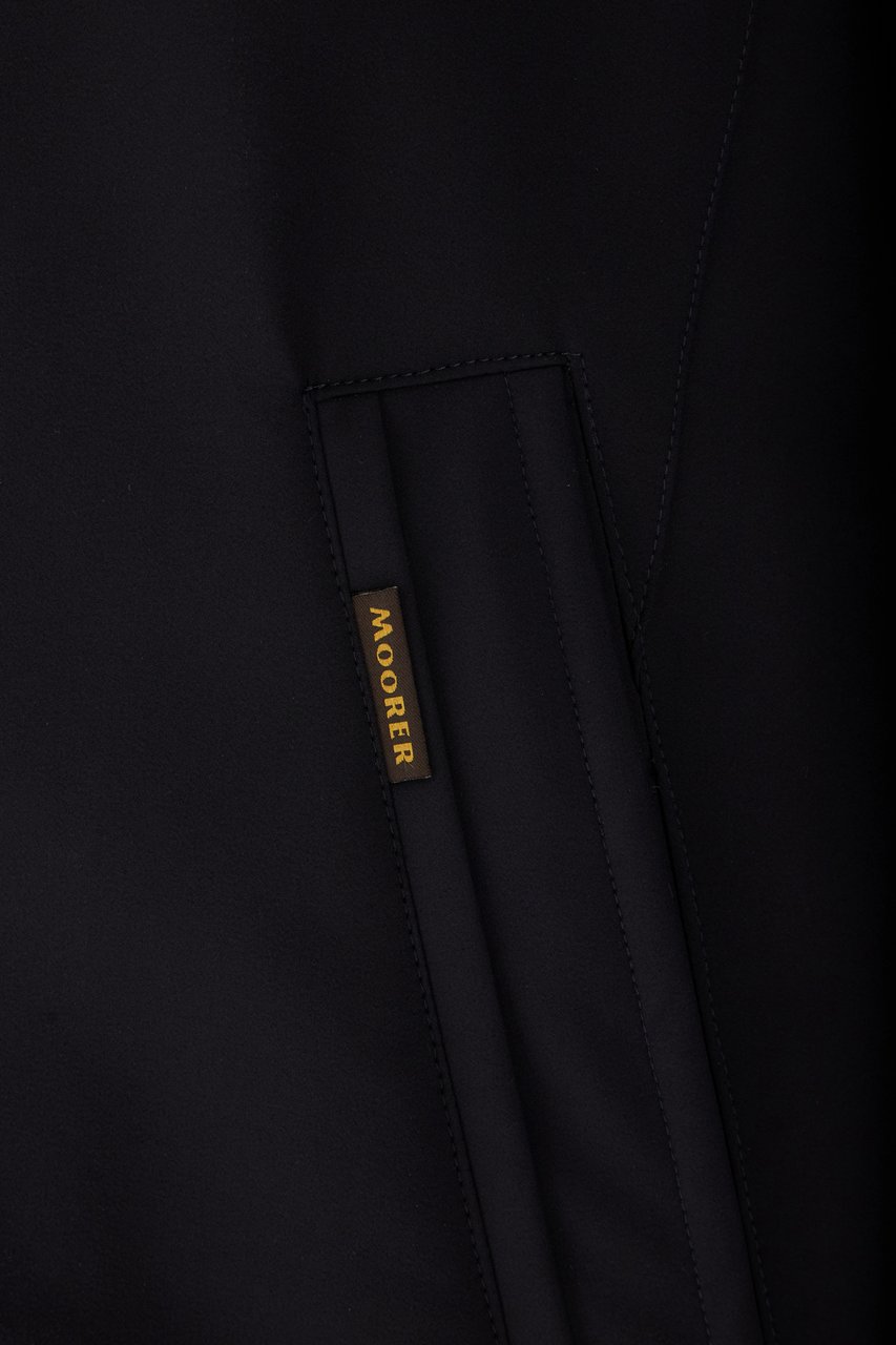 Moorer Moorer Midnight blue polyester blend jacket Zwart