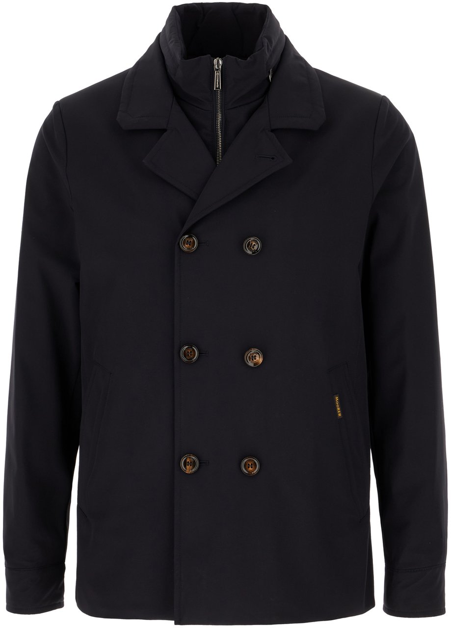 Moorer Moorer Midnight blue polyester blend jacket Zwart