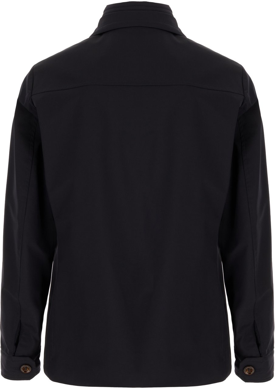 Moorer Moorer Midnight blue polyester blend jacket Zwart