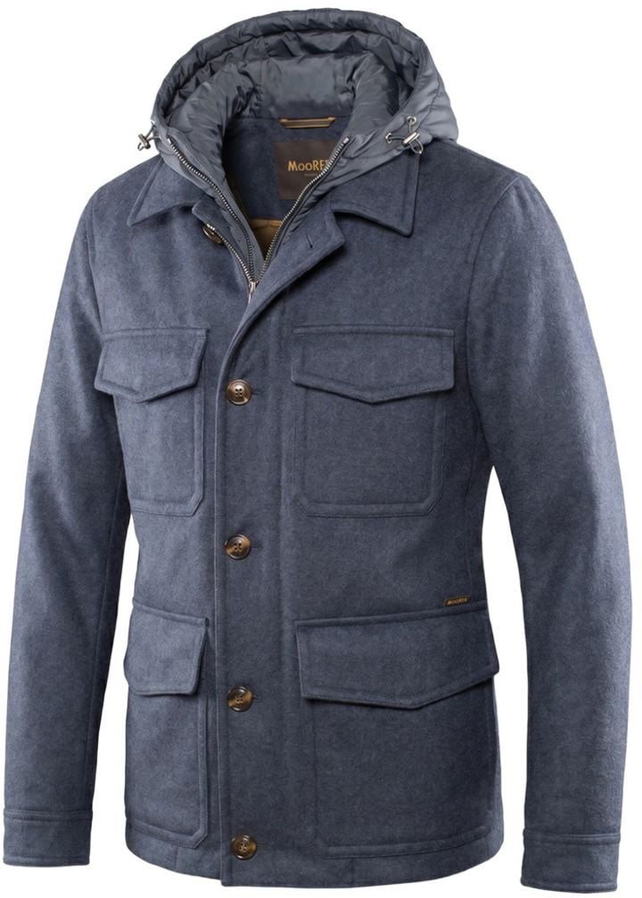 Moorer Coats Blu Grey Lichtgrijs