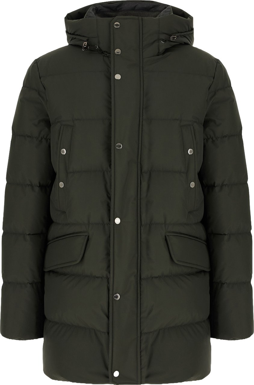 Moorer Dark green polyester down jacket Groen