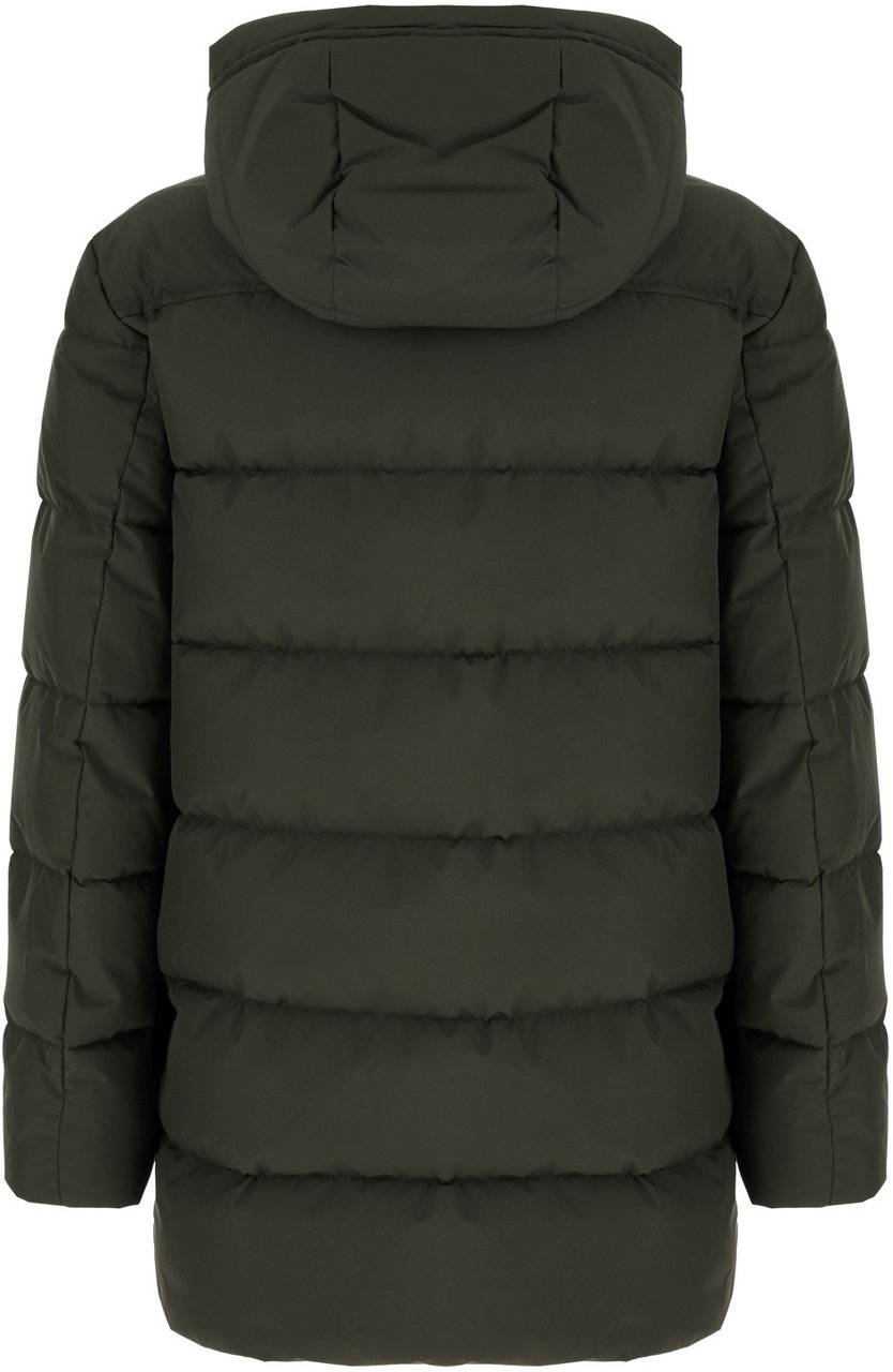 Moorer Dark green polyester down jacket Groen