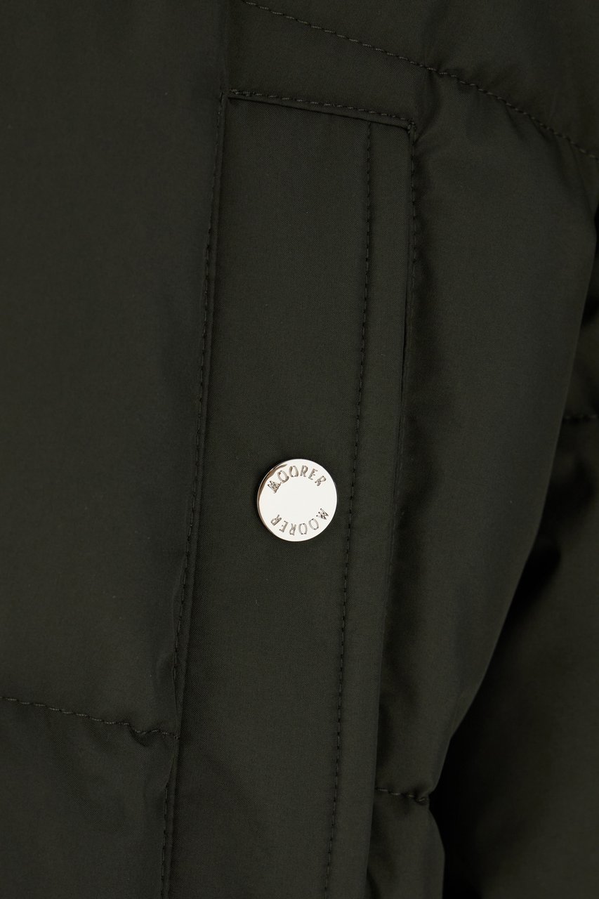 Moorer Dark green polyester down jacket Groen