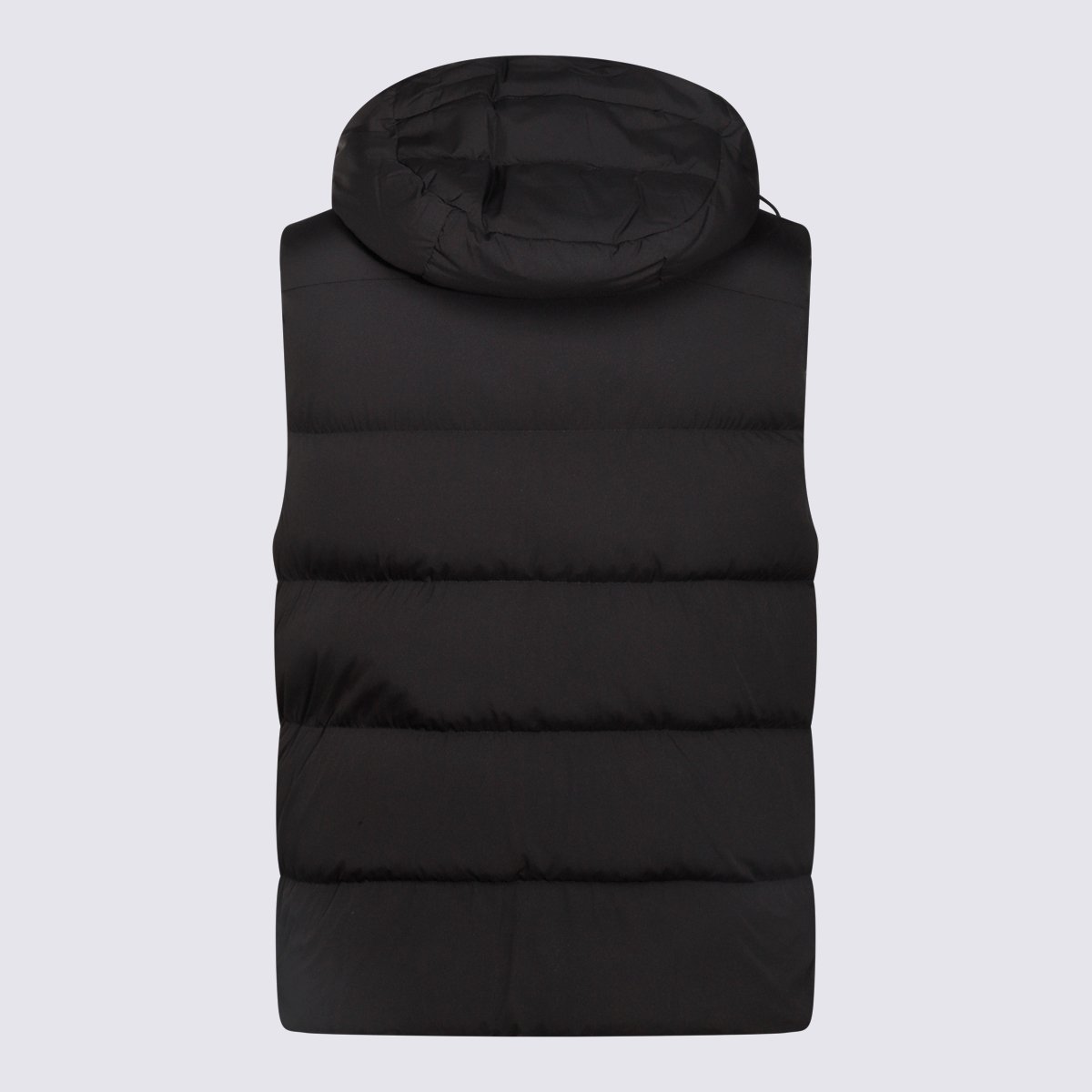 Moorer Padded Sleeveless Vest With High Collar And Detachable Hood Zwart