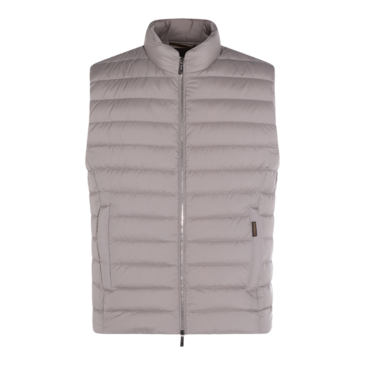 Moorer Tailored Neutrals Mid-Thigh Coat with Notched Lapel Grijs