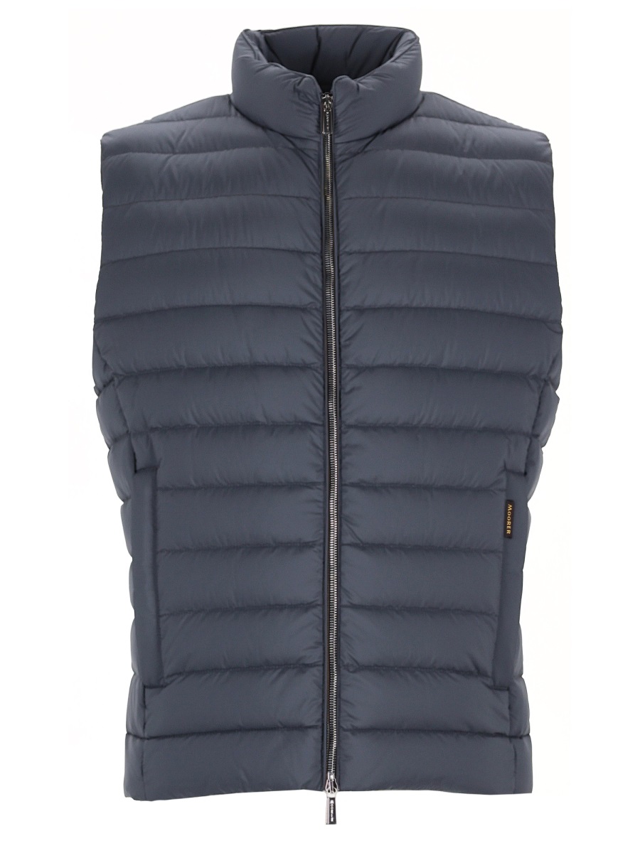 Moorer Blue Calaf-S3 Polyamide Quilted Vest Grijs