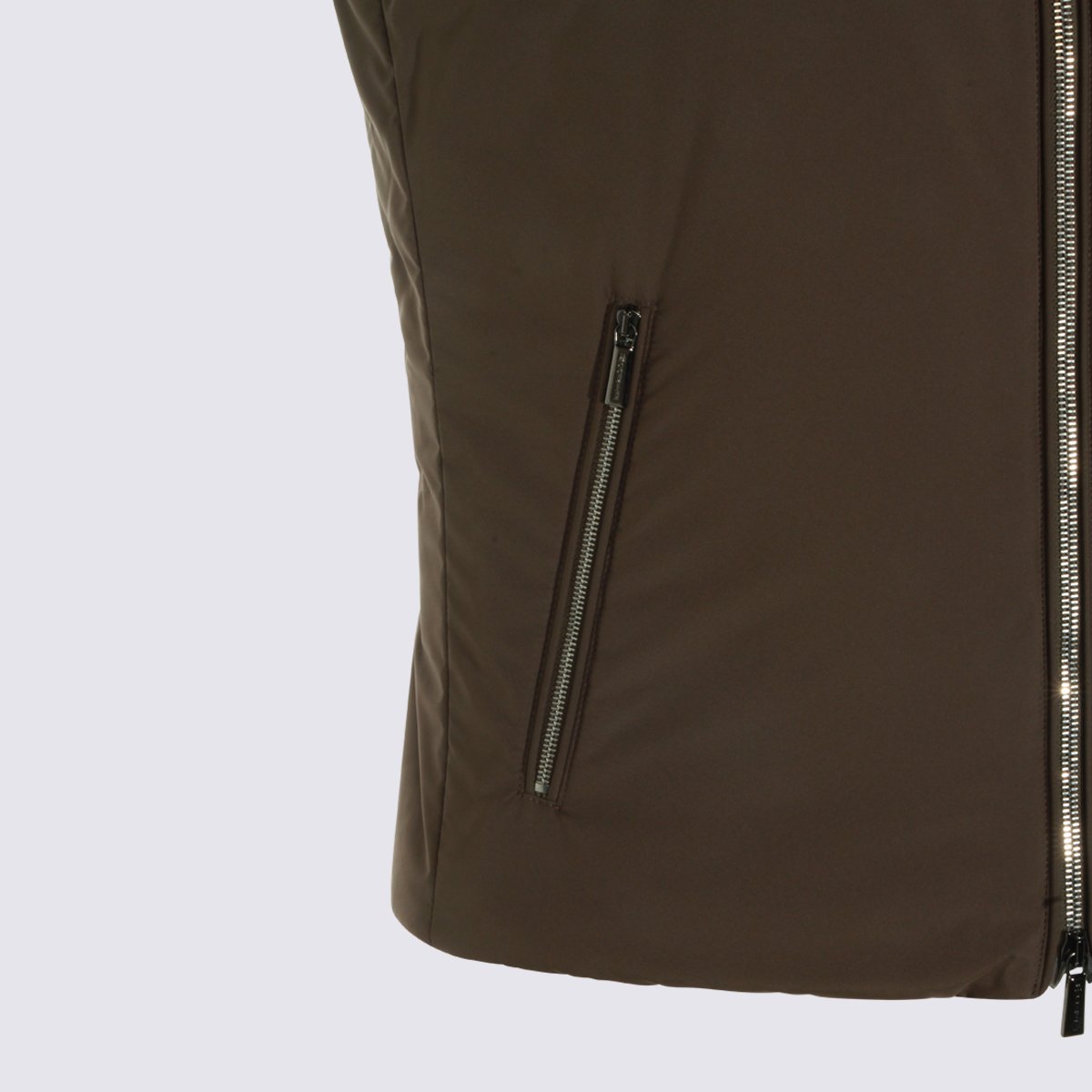 Moorer Sleeveless Vest With High Stand Collar And Zipper Closure Zwart