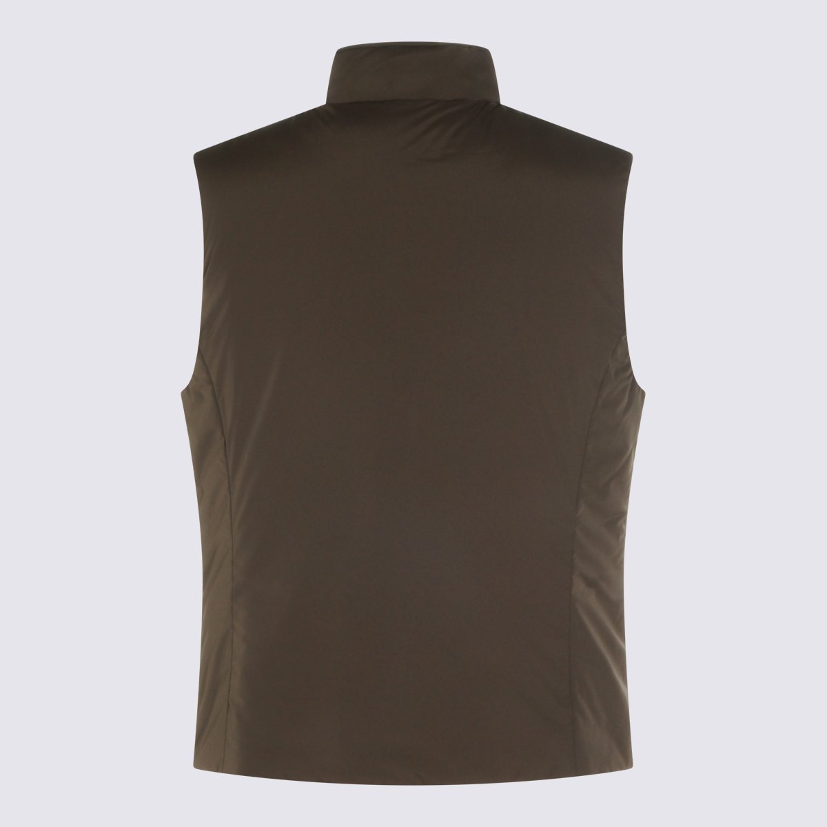 Moorer Sleeveless Vest With High Stand Collar And Zipper Closure Zwart