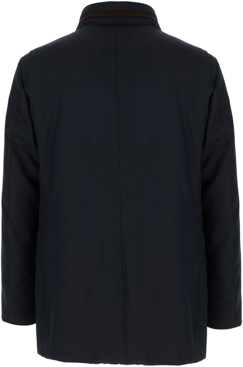 Moorer Midnight blue polyester down jacket Blauw