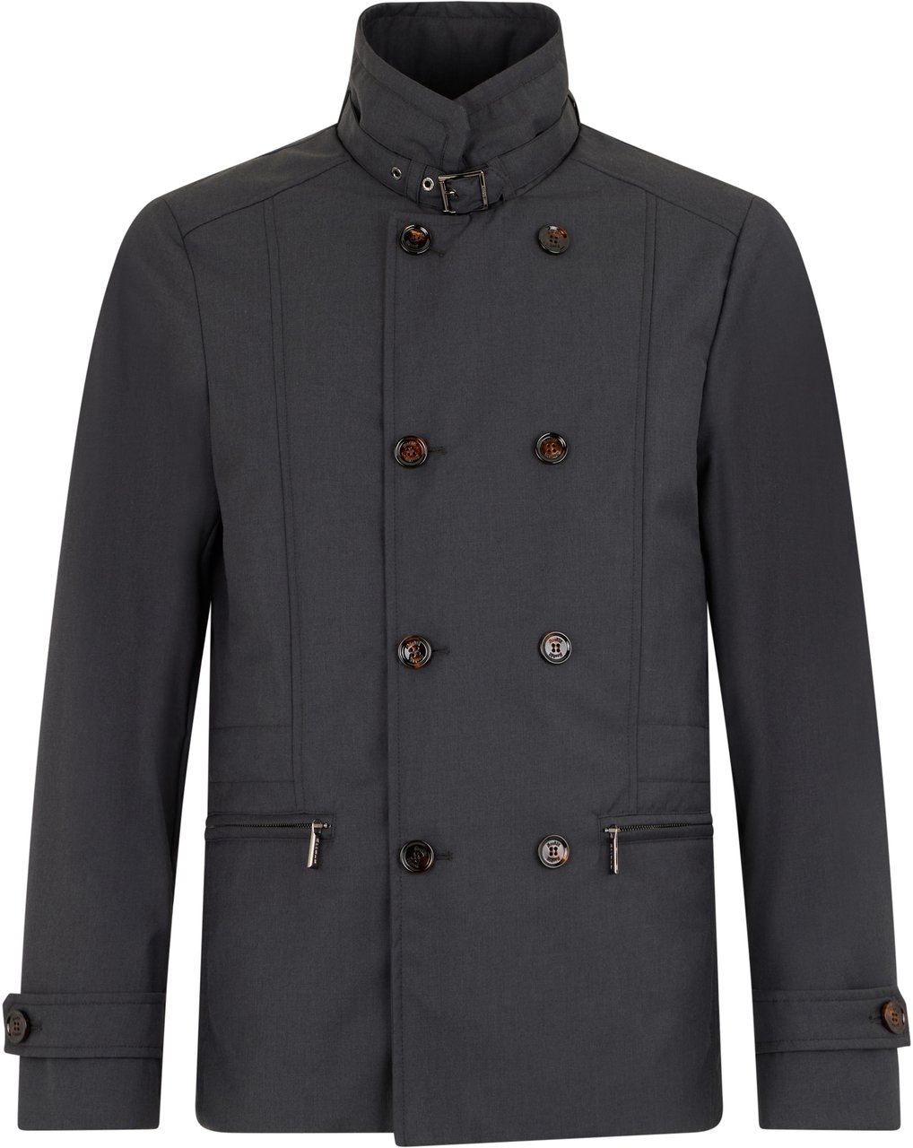 Moorer Elegant dark gray jacket with double-breasted Grijs