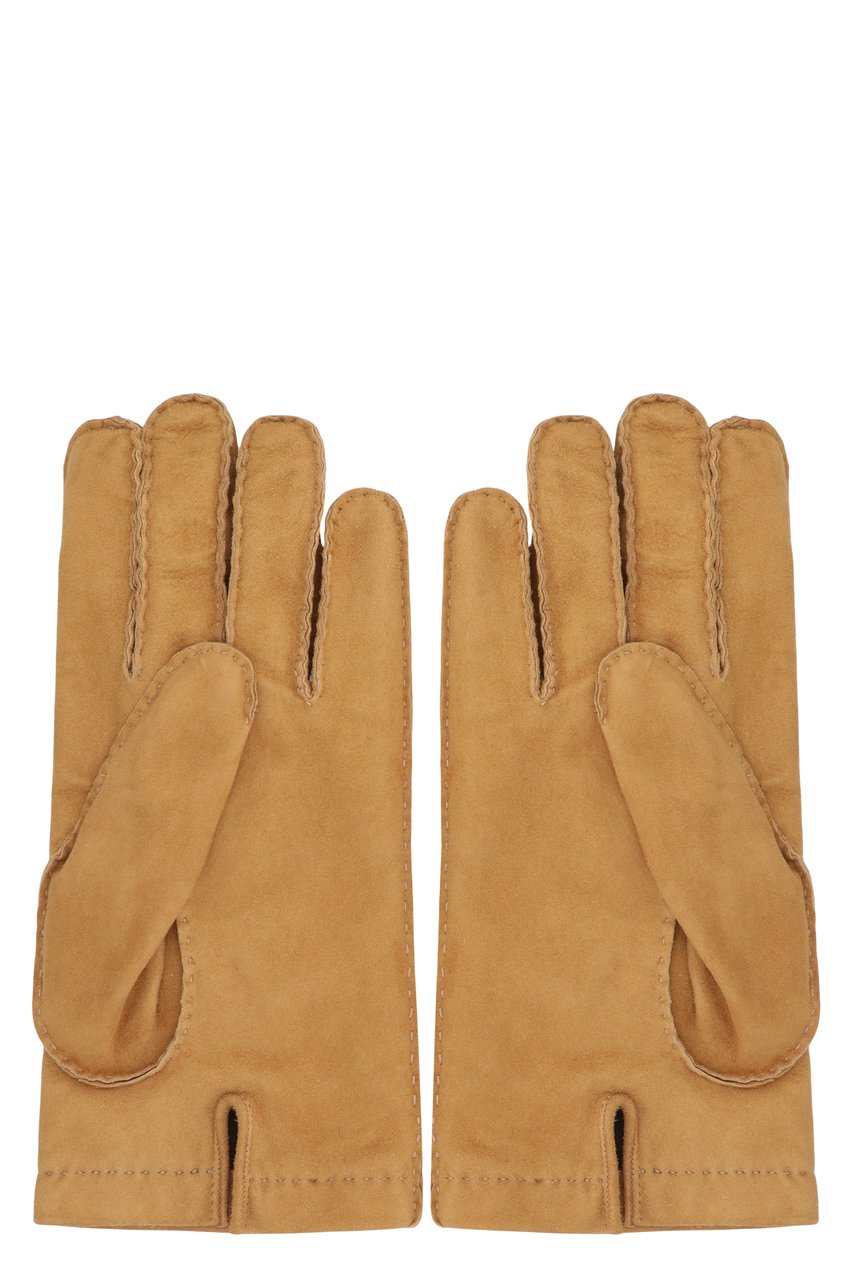 Moorer Narton leather gloves Neutraal