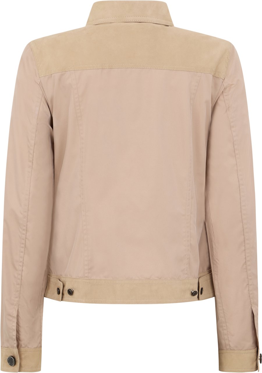 Moorer Light beige jacket with pockets and collar. Neutraal