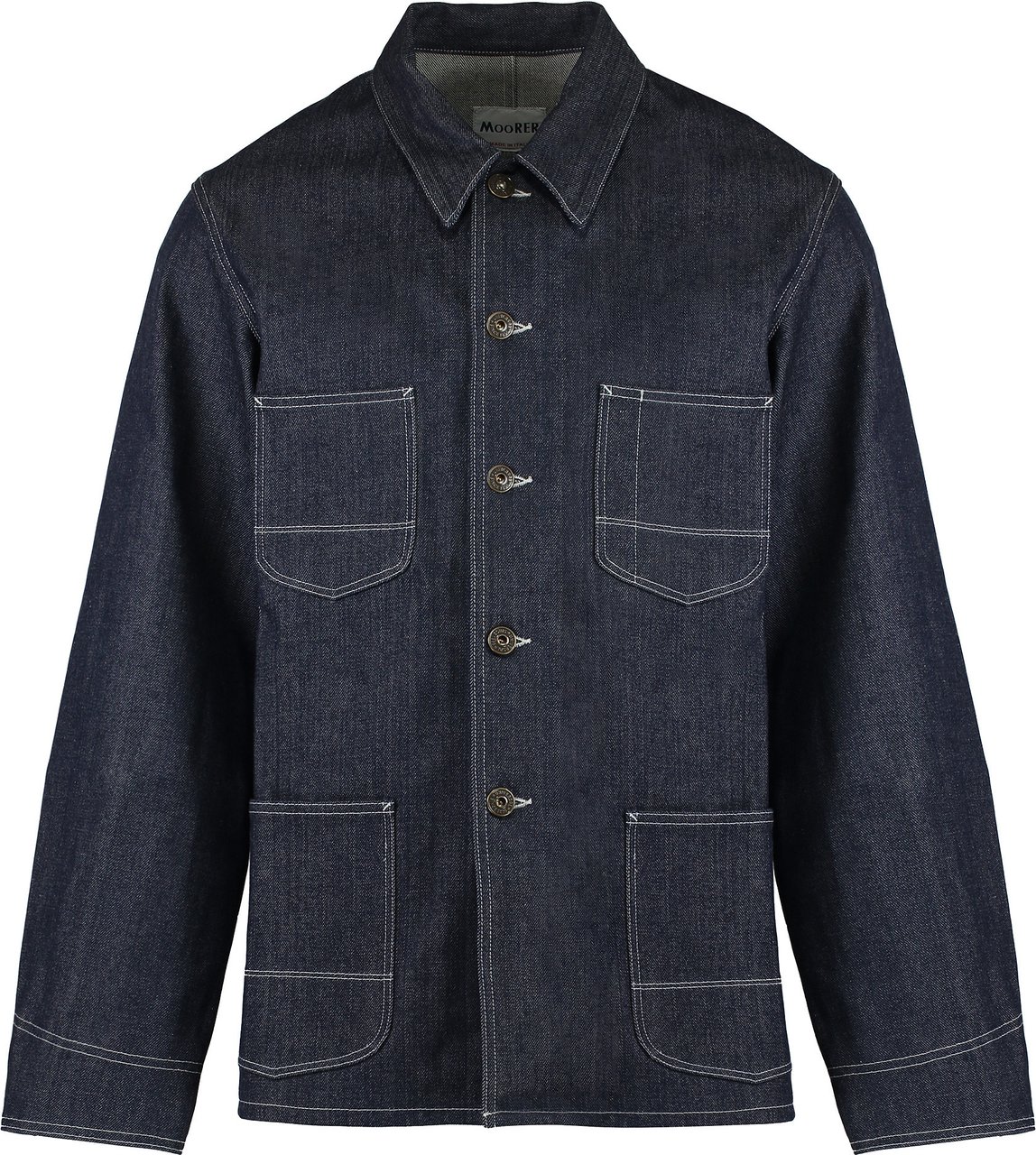 Moorer Neil Overshirt in denim Blauw