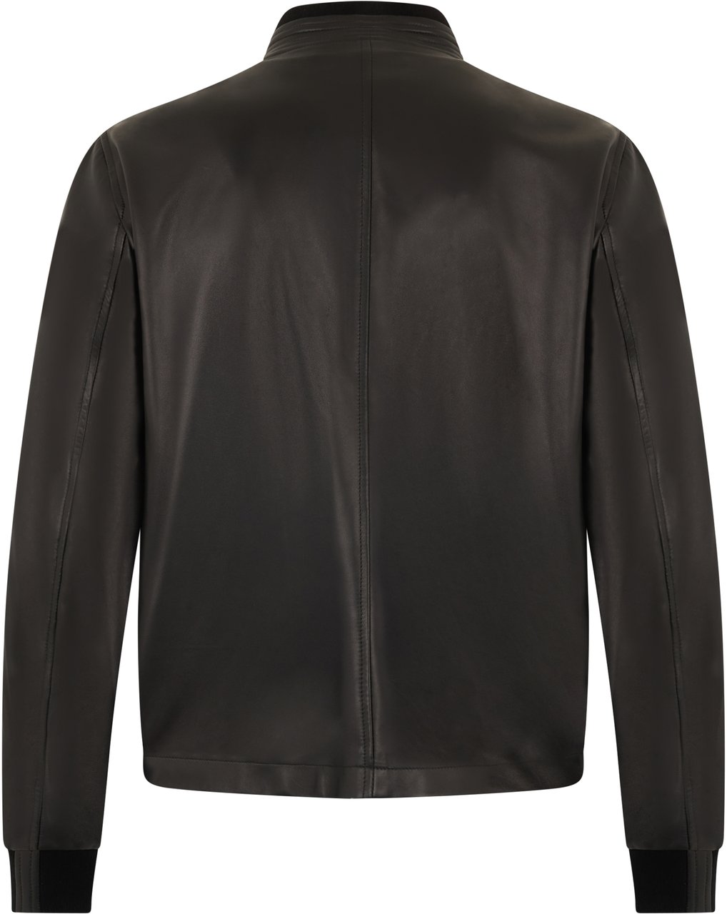 Moorer Classic black leather jacket with zippers and side pockets. Zwart