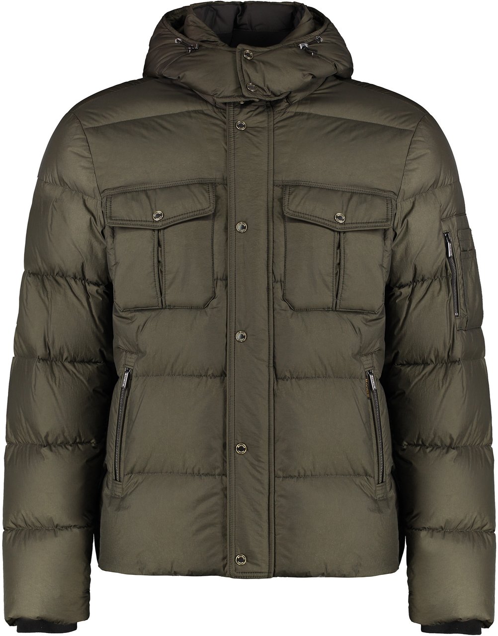Moorer Nevio hooded down jacket Groen