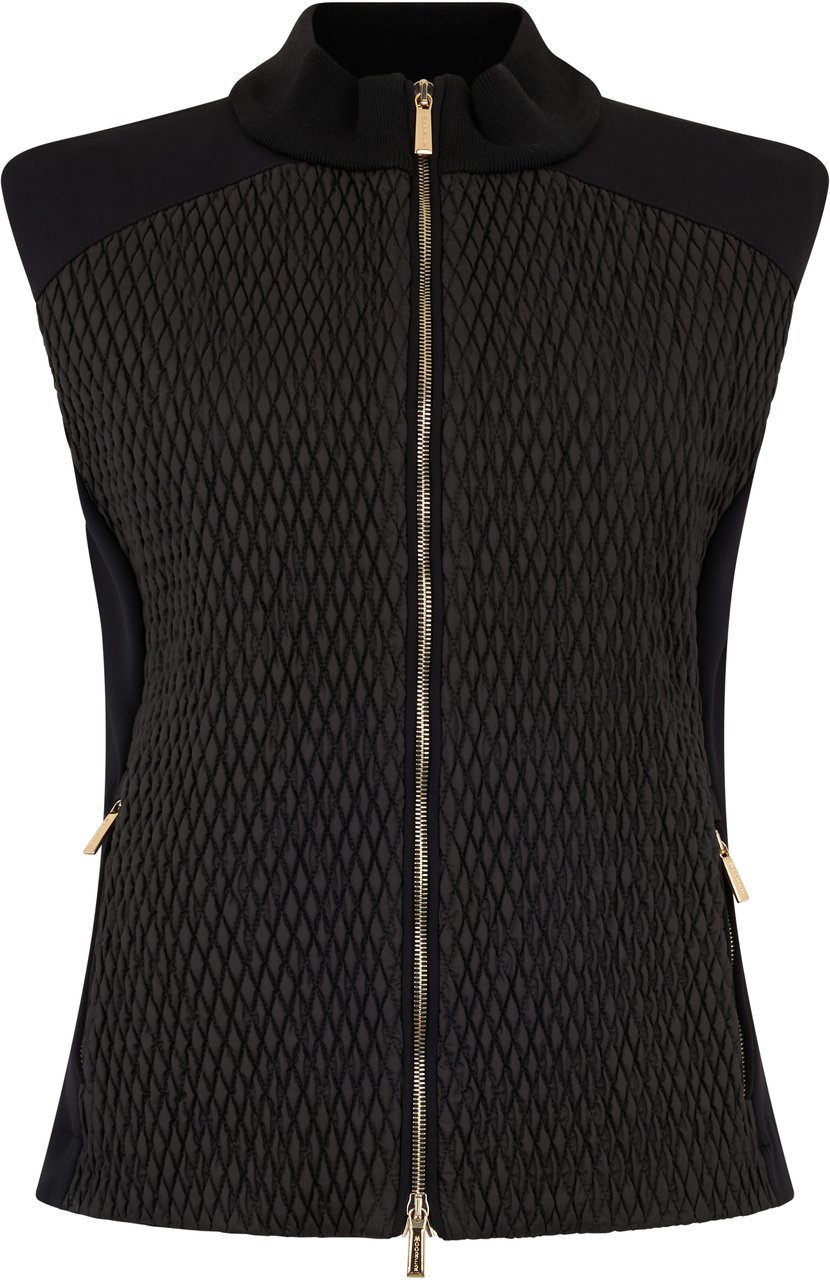 Moorer Elegant black vest, practical and versatile. Zwart