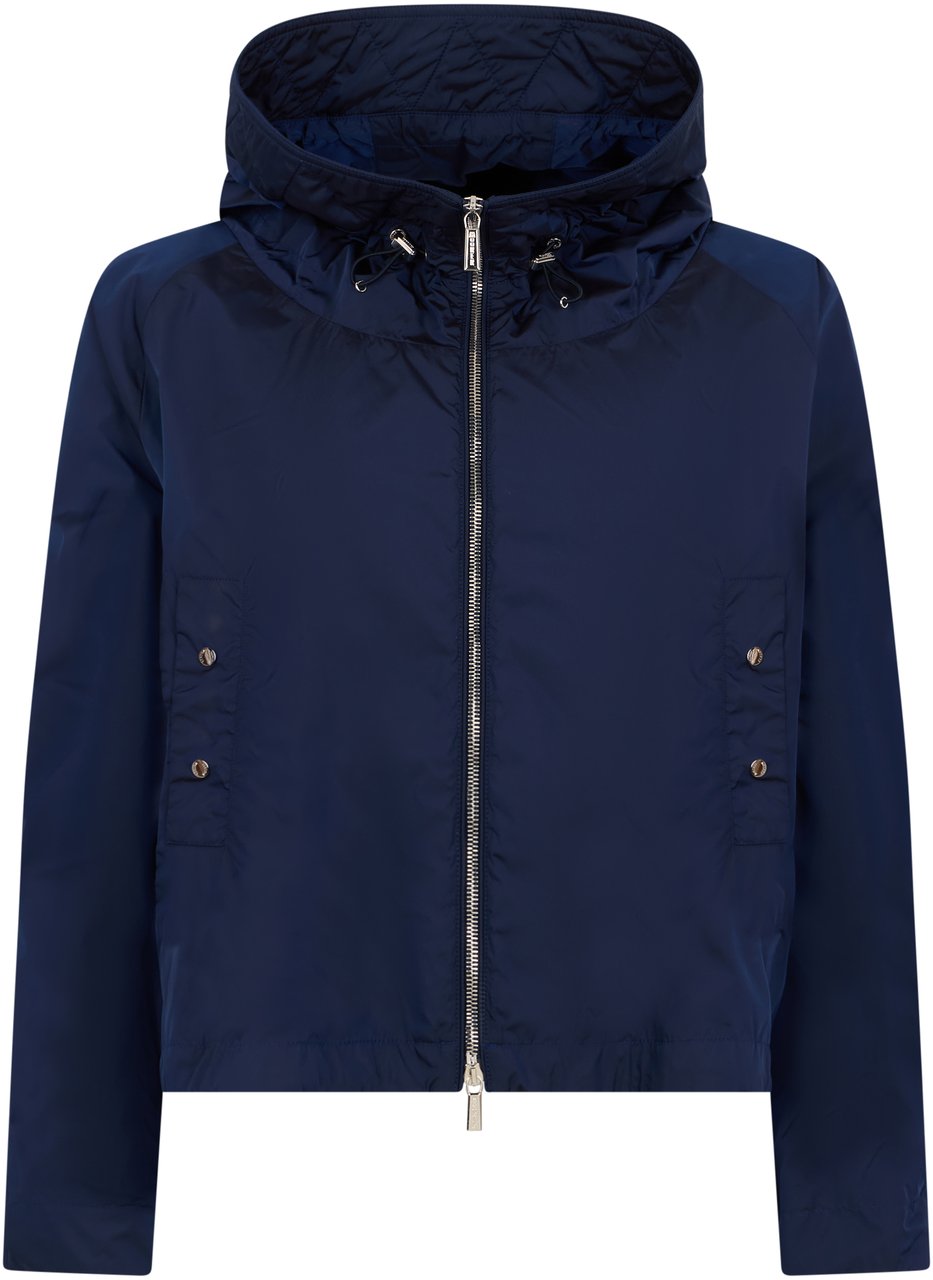 Moorer Dark blue elegant and lightweight jacket with hood. Blauw