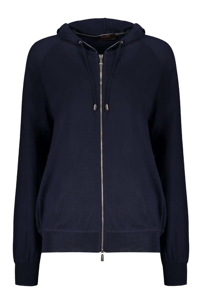 Moorer Full zip hoodie Blauw