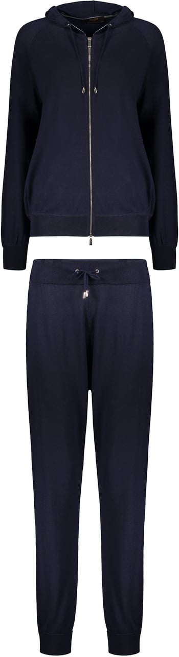 Moorer Full zip hoodie Blauw