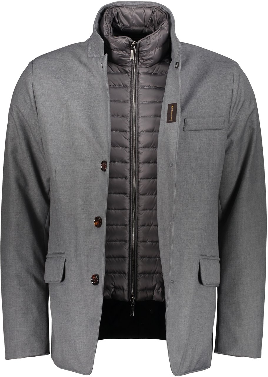 Moorer Elegant gray jacket with modern collar Grijs