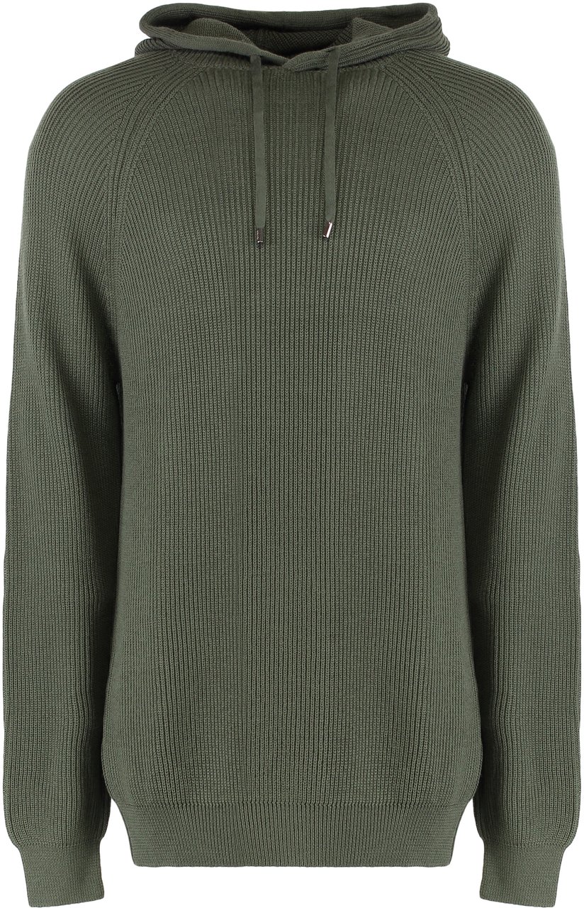 Moorer Nolan knitted hoodie Groen