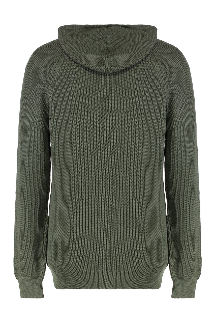 Moorer Nolan knitted hoodie Groen