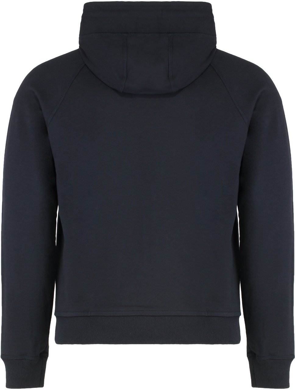 Moorer Hooded sweatshirt with zip in cotton blend. Zwart