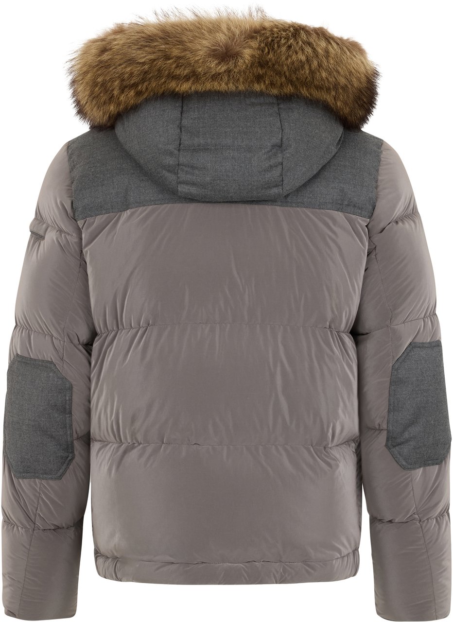 Moorer Men's winter jacket with modern hood Beige