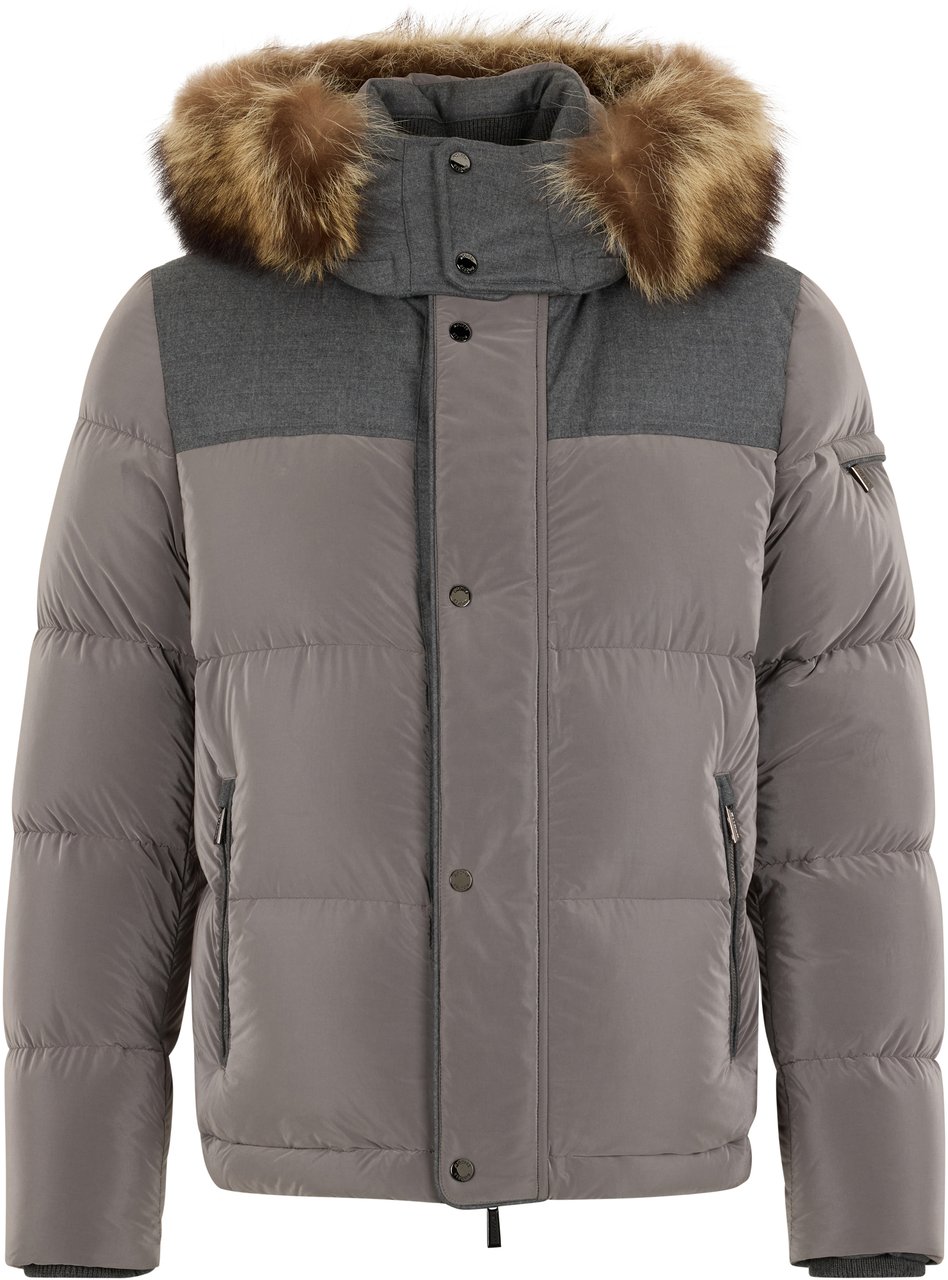 Moorer Men's winter jacket with modern hood Beige