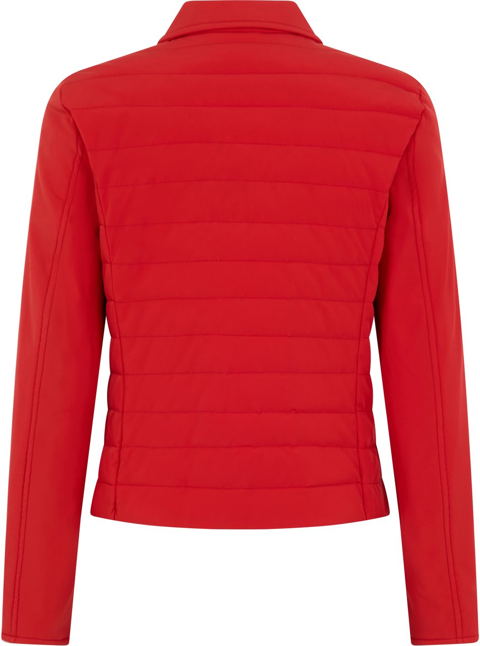 Moorer Modern cropped red jacket with zipper Rood