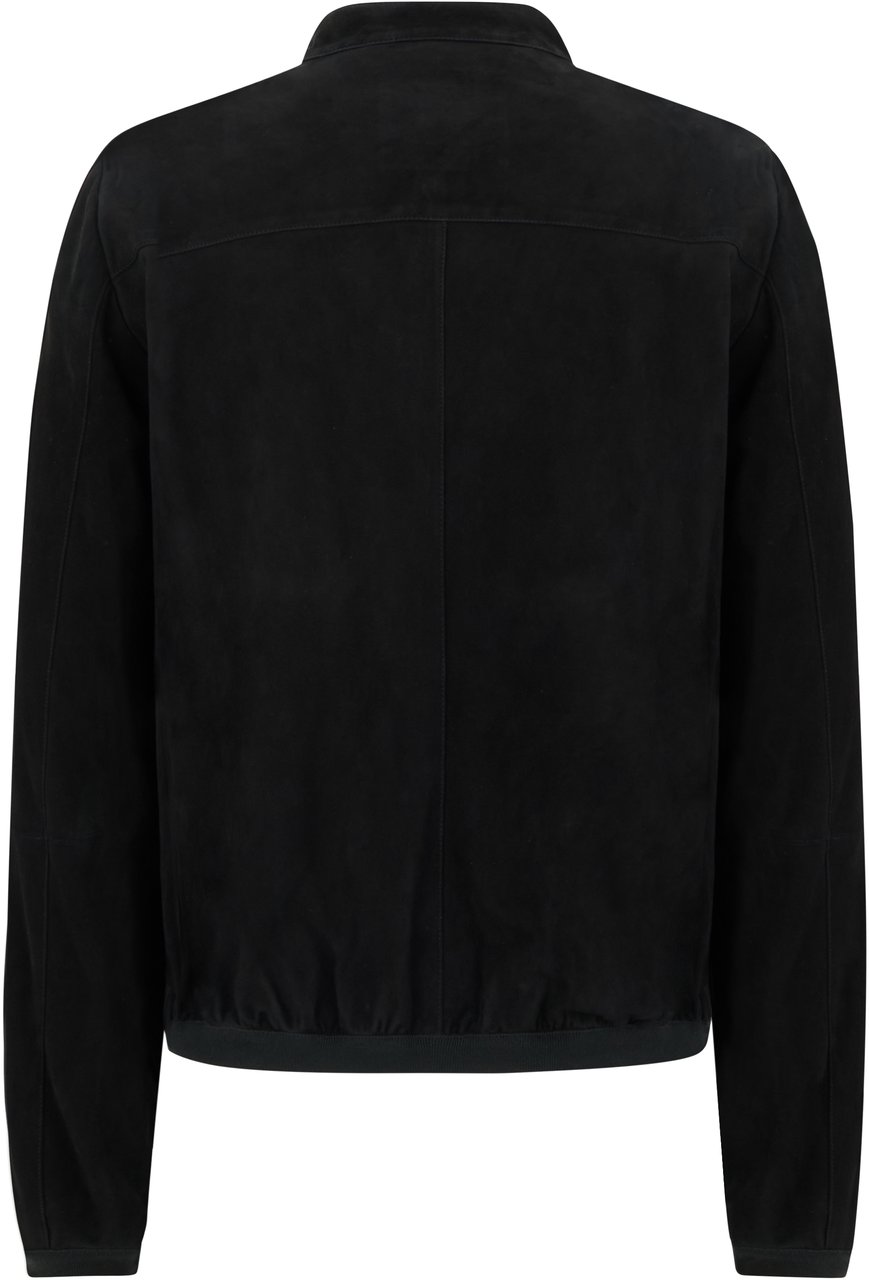 Moorer Elegant and versatile black leather jacket Zwart