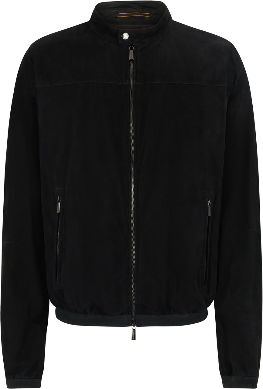 Moorer Elegant and versatile black leather jacket Zwart