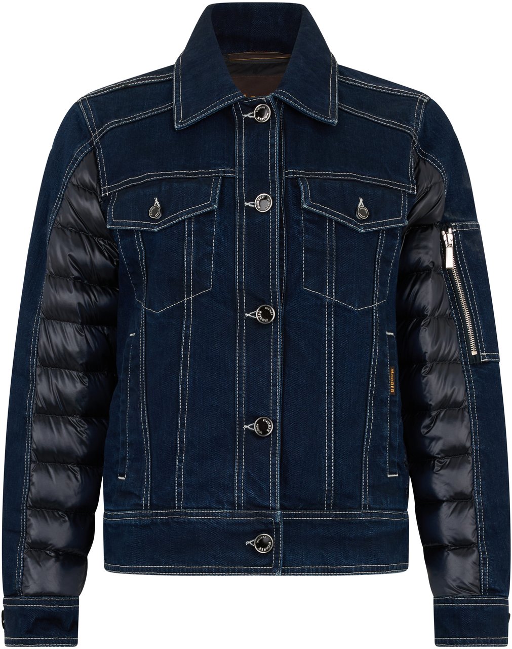 Moorer Dark blue denim jacket casual elegant Blauw