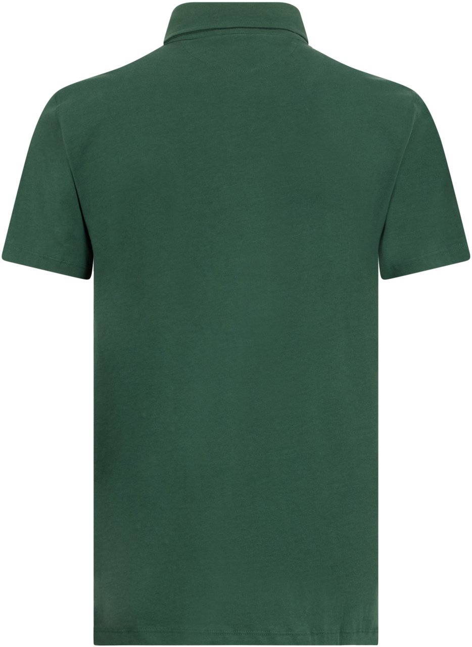 Moorer Elegant and versatile green cotton polo Groen