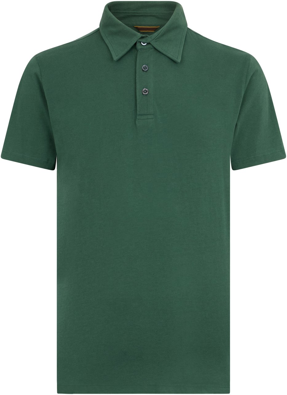 Moorer Elegant and versatile green cotton polo Groen