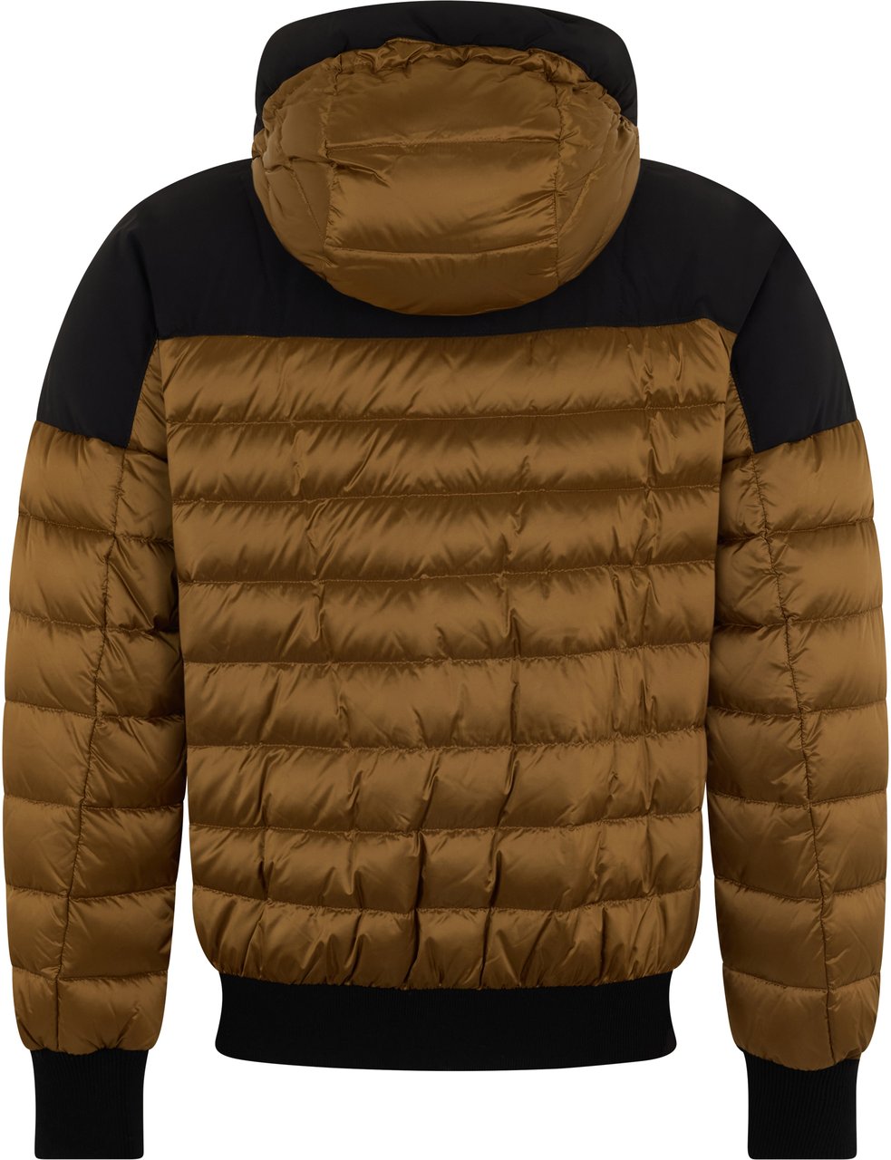 Moorer Padded winter jacket with striped hood Neutraal