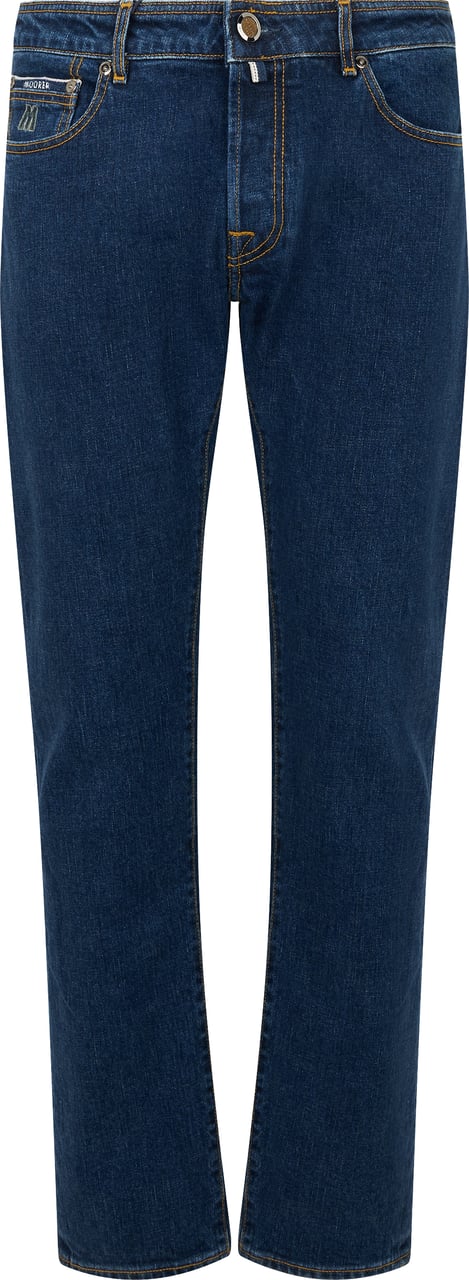 Moorer Dark blue jeans in high quality denim Blauw