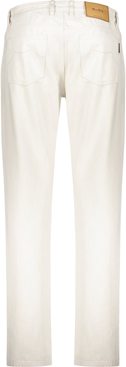 Moorer Elegant and versatile white trousers for any occasion Neutraal
