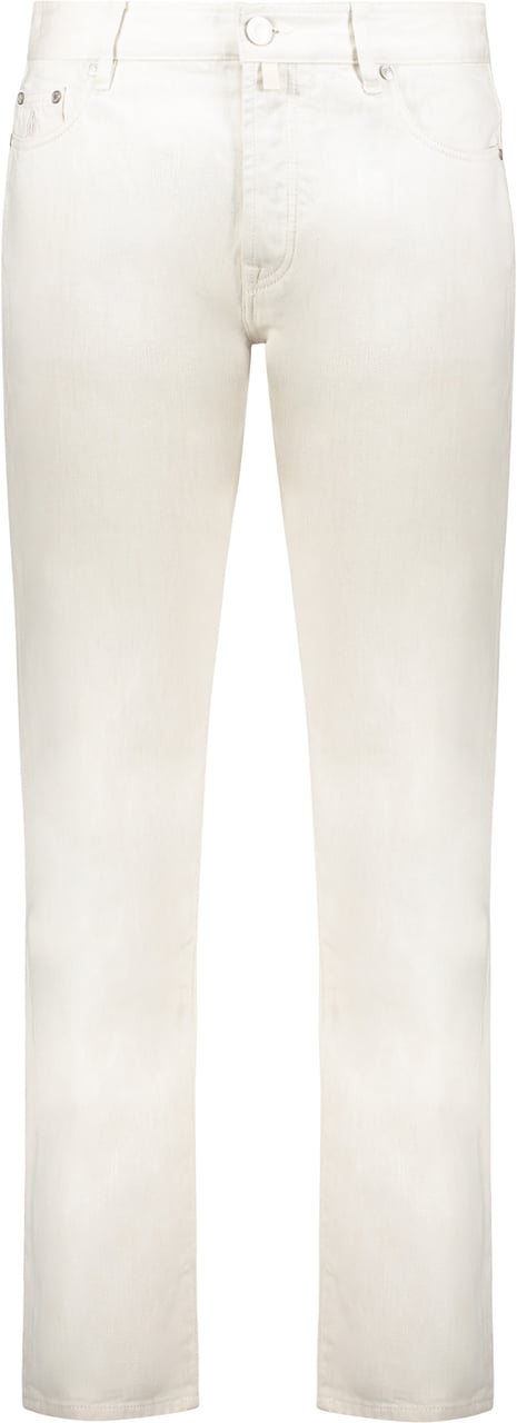 Moorer Elegant and versatile white trousers for any occasion Neutraal
