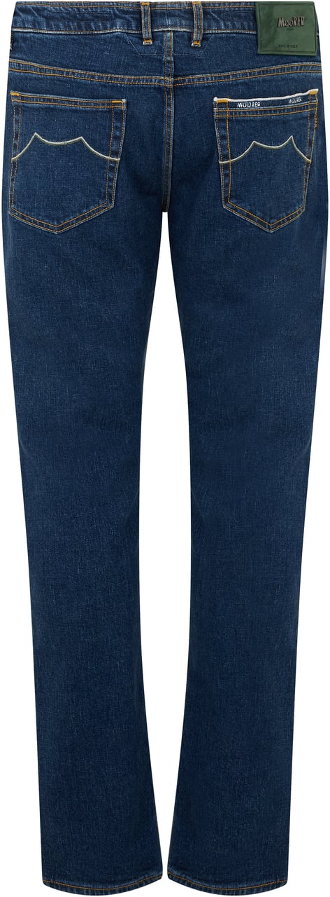Moorer Dark blue jeans in high quality denim Blauw