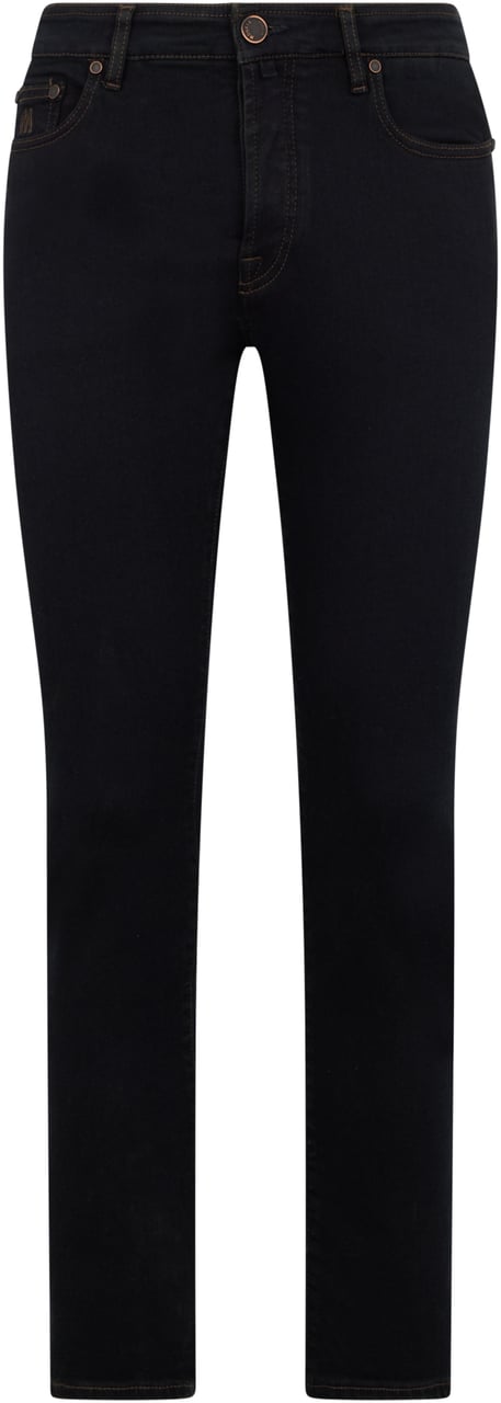 Moorer Slim Fit Black Pants Zwart