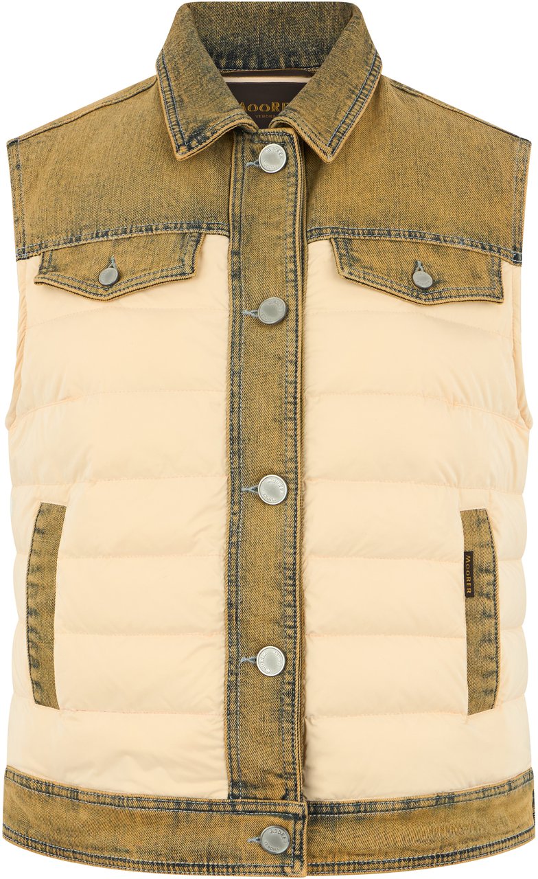 Moorer Winter vest in a soft shade of yellow Oranje