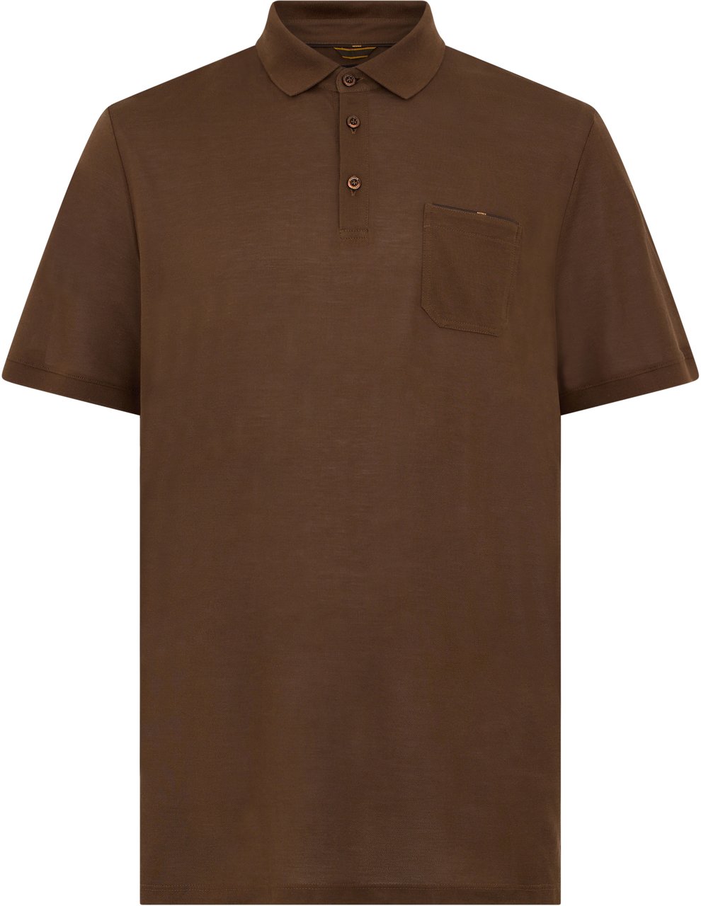 Moorer Dark brown polo shirt for men, versatile. Bruin
