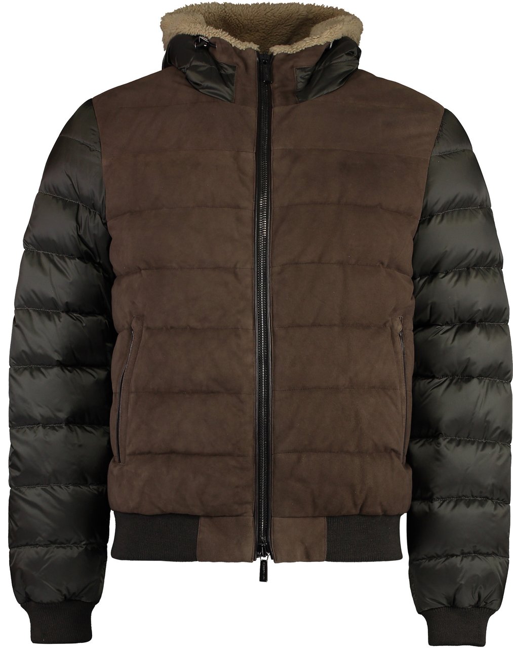 Moorer Peter puffer jacket with hood Groen