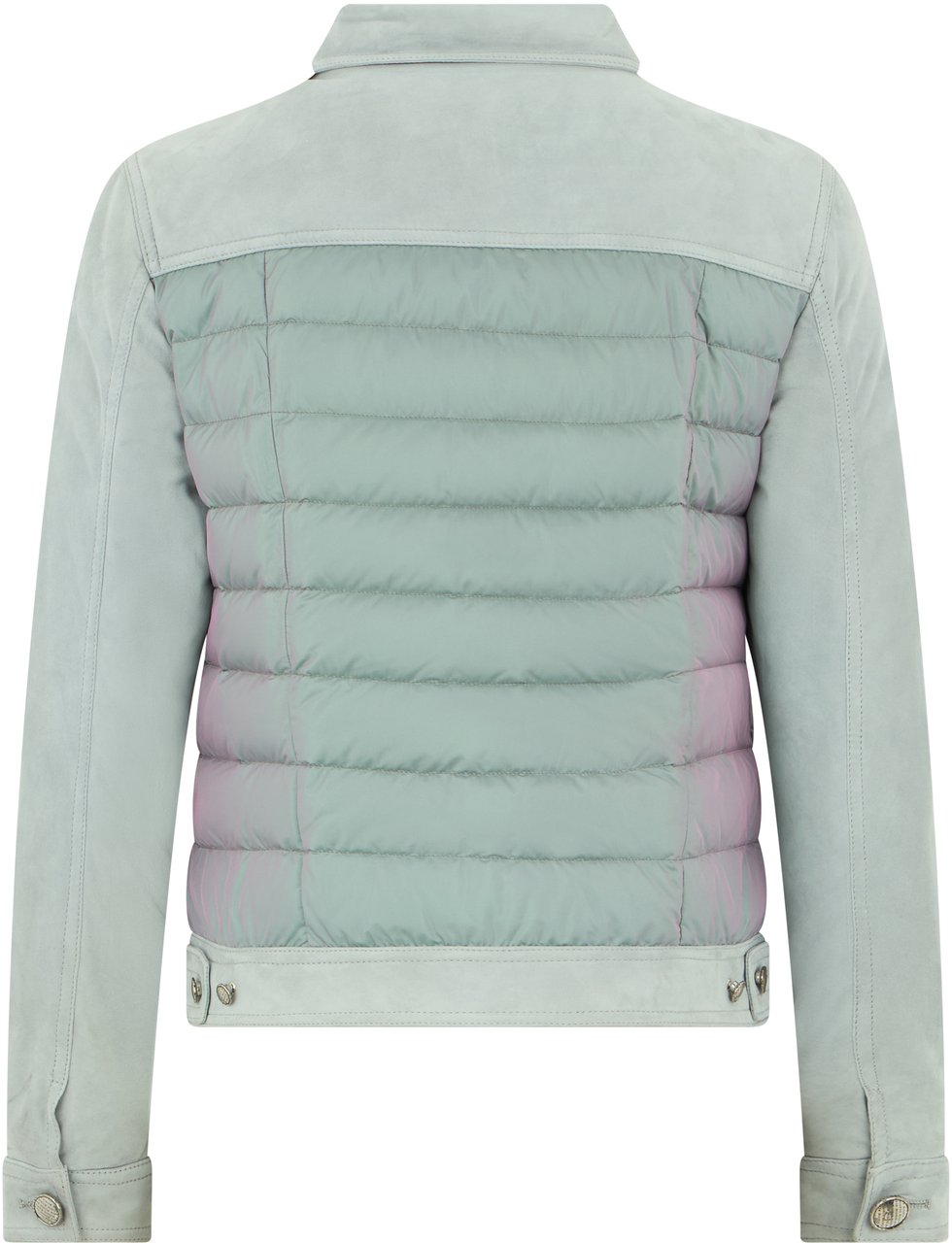 Moorer Blue down jacket with leather inserts, elegant and versatile Neutraal