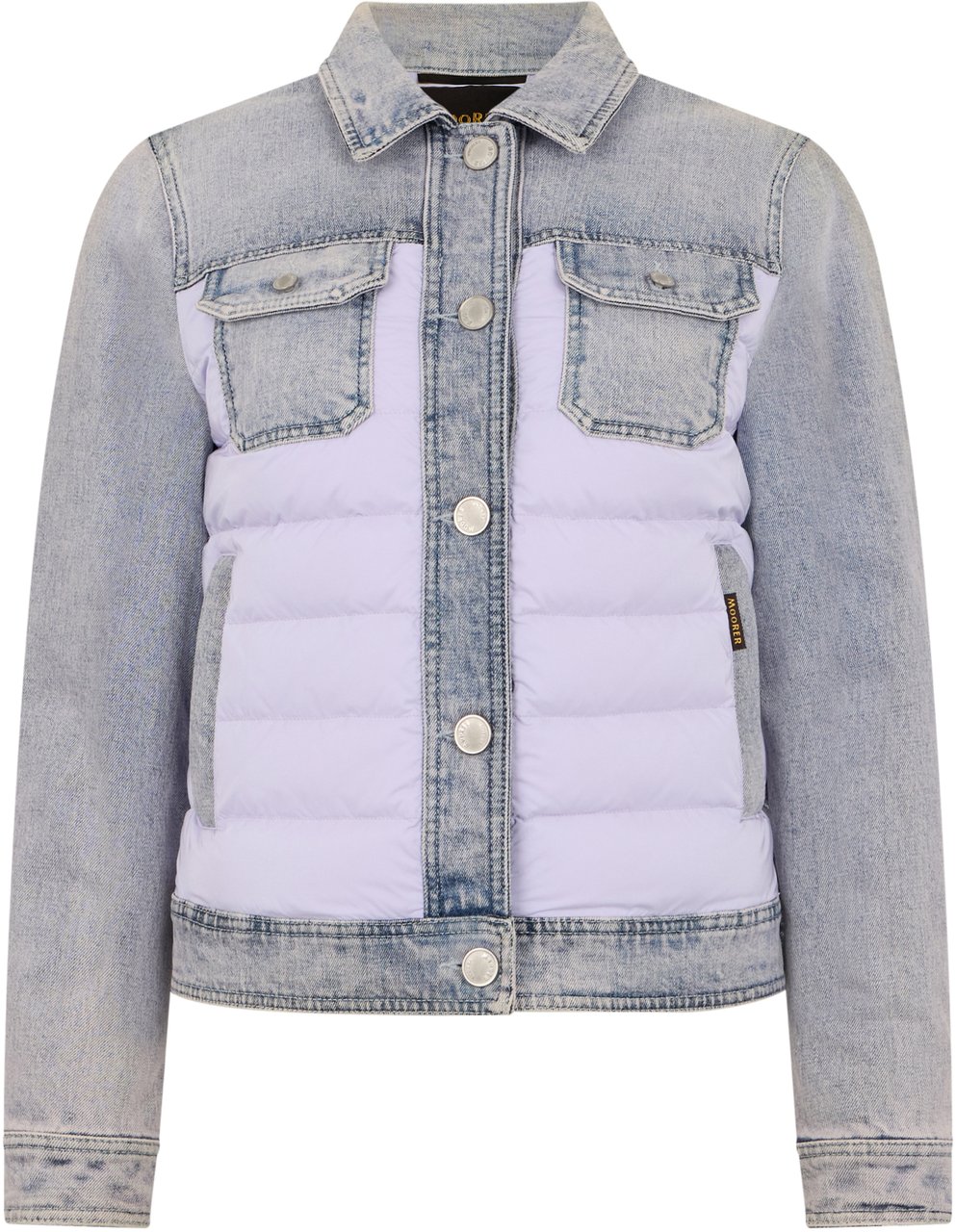 Moorer Denim jacket with long sleeves and padding Paars